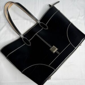 Dooney & Bourke Selleria Black Leather Tote Purse Large Florentine